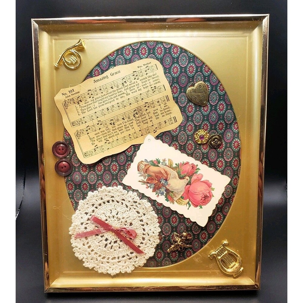 Amazing Grace John Newton No.101   Addition Framed Vintage Mixed Media Assembly